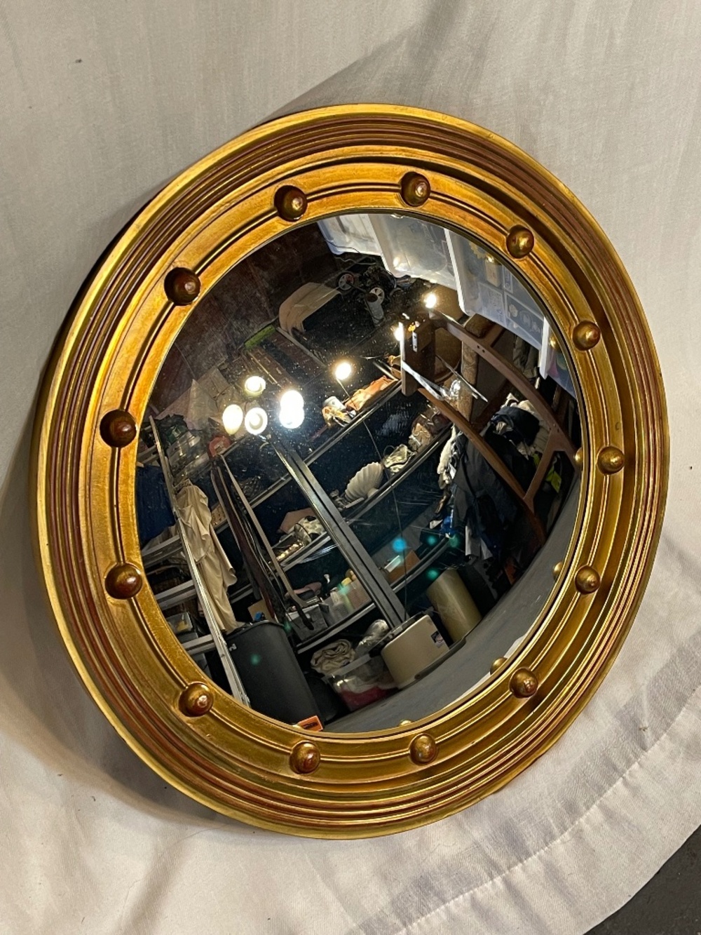 Gold Antique Mirror Fish Lense View Boat Yacht Pirate Ship 13 Colonial States